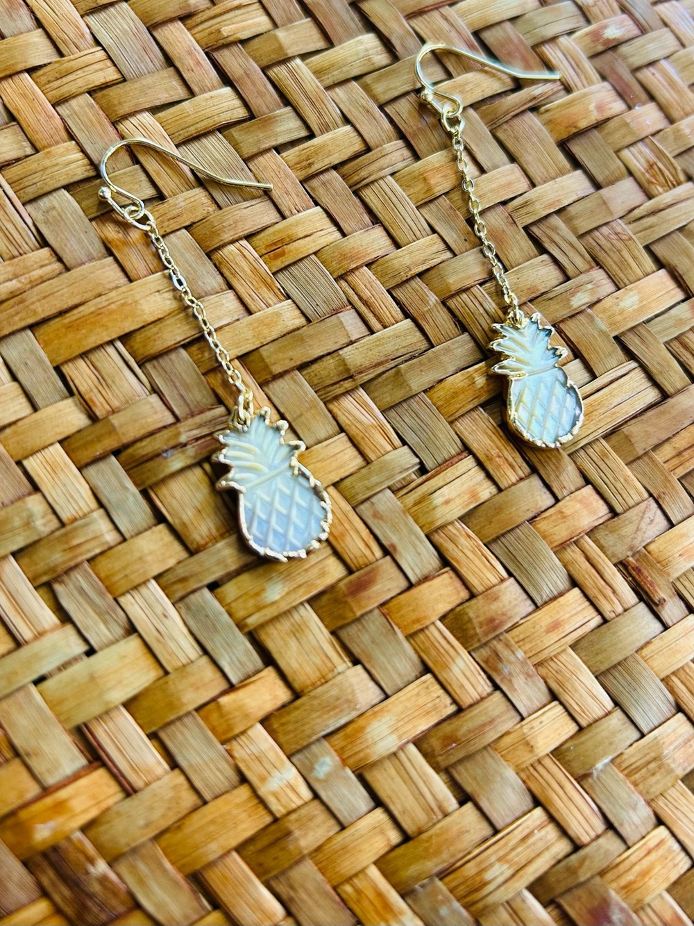 Gold seashell Pineapple Drop Earrings